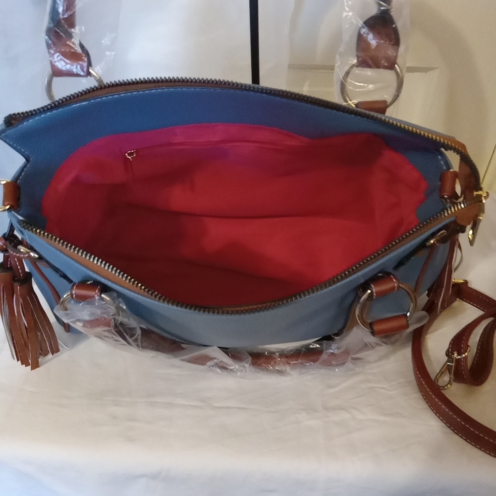 Blue and Brown Women's Handbag - Picture 11 of 13